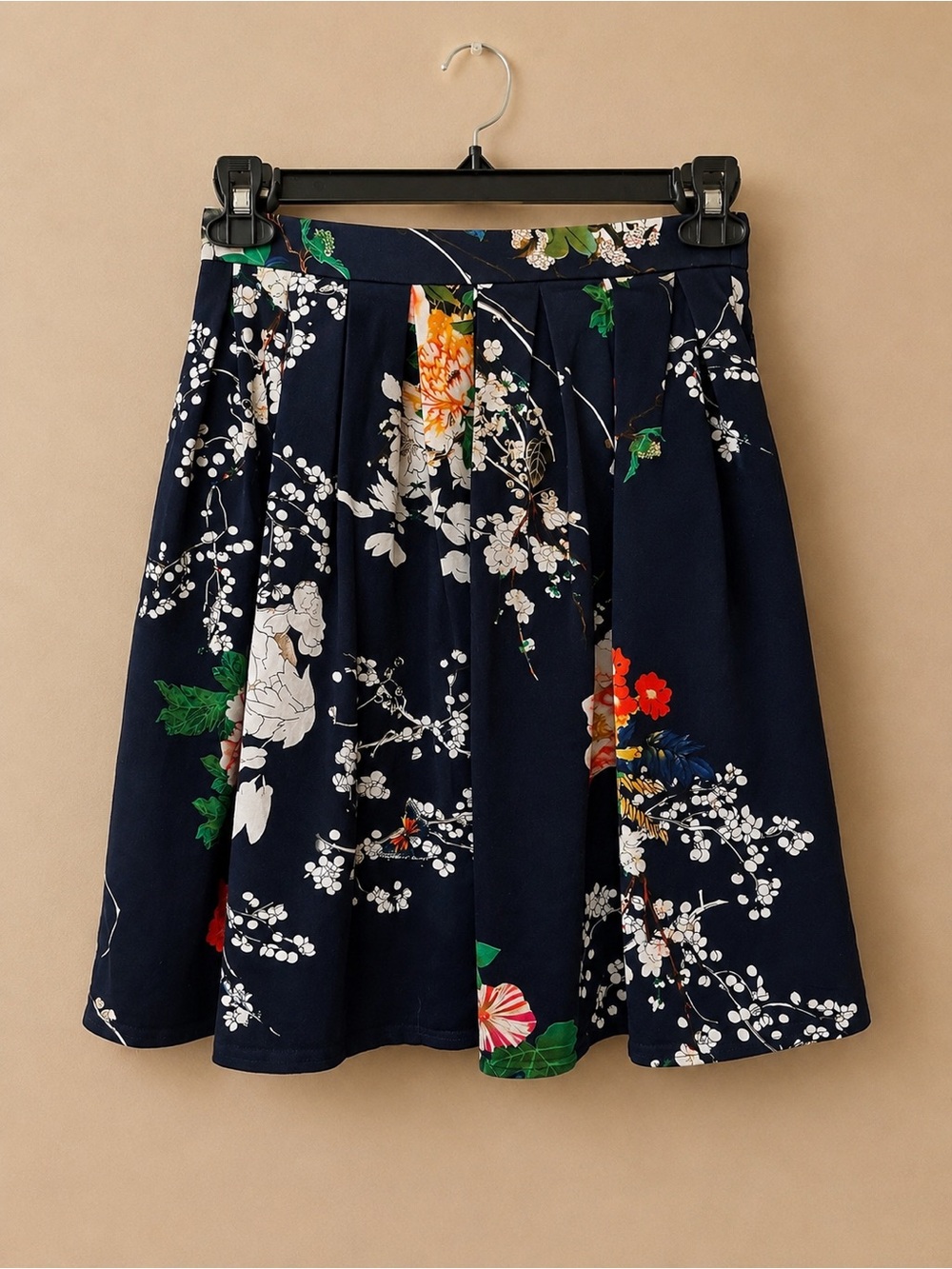 Grace Karin Navy Floral Circle Skirt